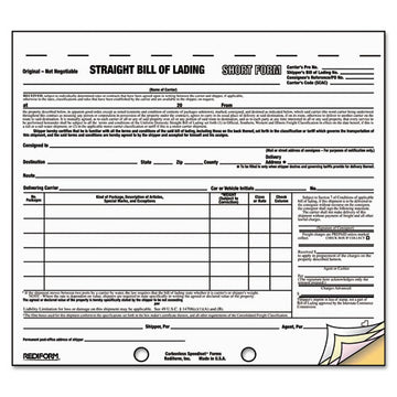 Rediform® Bill Of Lading Short Form, Three-part Carbonless, 7 X 8.5, 1-page, 250 Forms freeshipping - TVN Wholesale